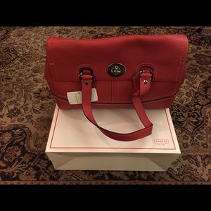 Coach Hamilton Red Leather Satchel - Brand New